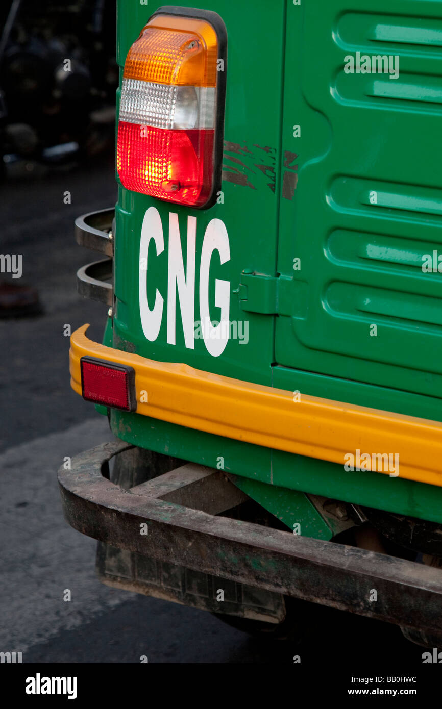 CNG or Compressed Natural Gas Auto Rickshaw in Delhi India Stock Photo