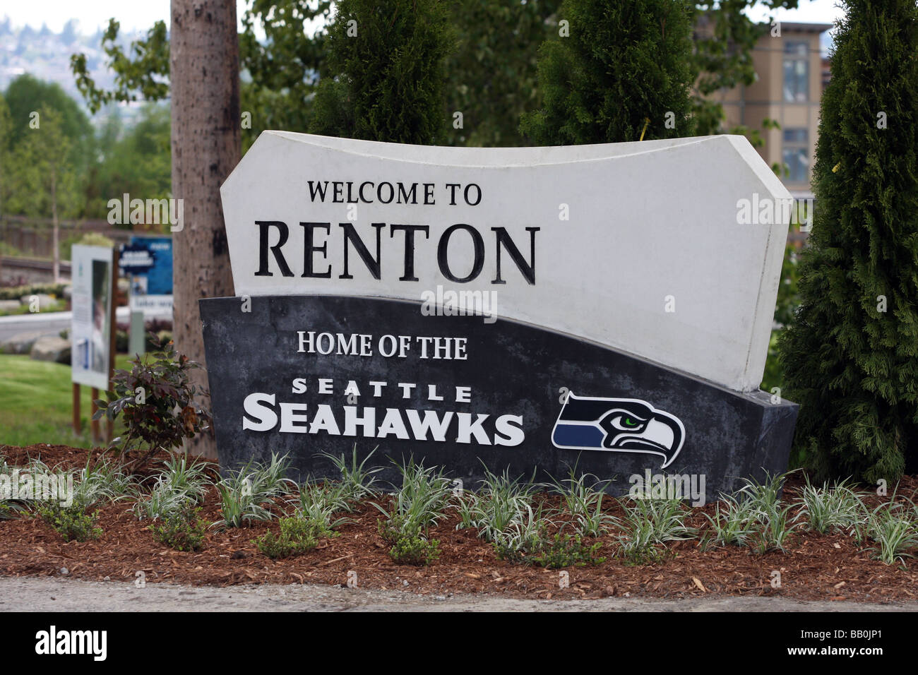 Welcome to Renton, Washington, the home of the Seattle Seahawks. Stock Photo