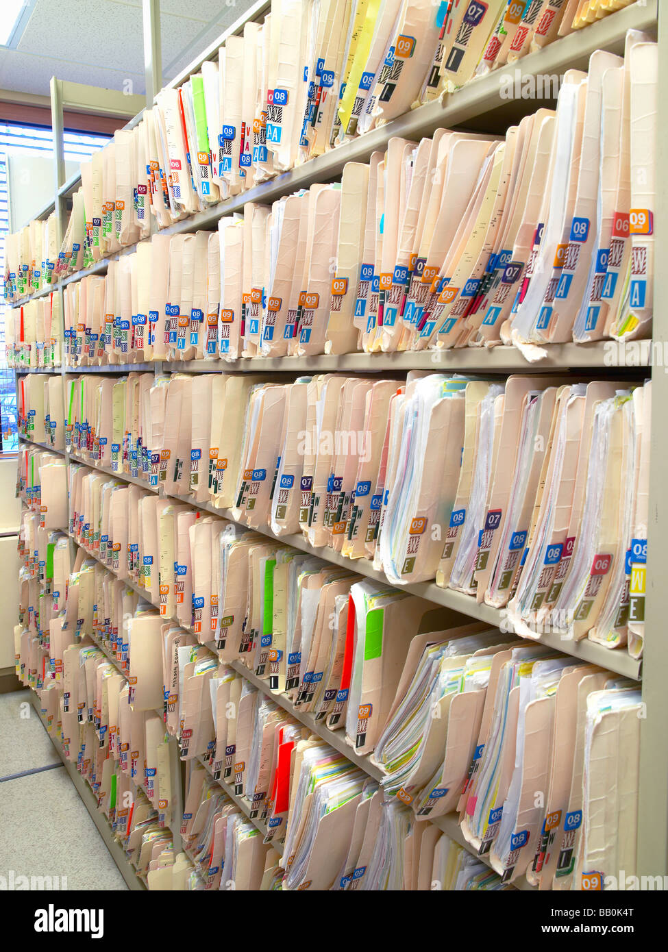 Patient Medical Files In Doctors Office Stock Photo Alamy
