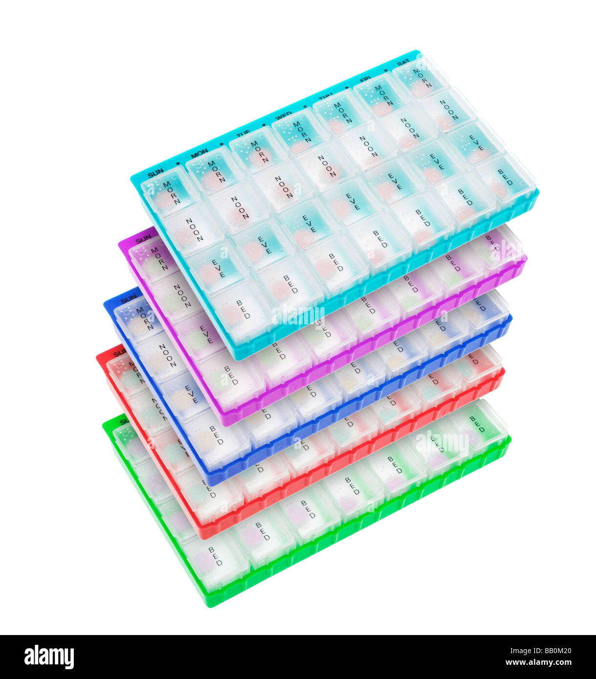 Stack of Pill Boxes Stock Photo