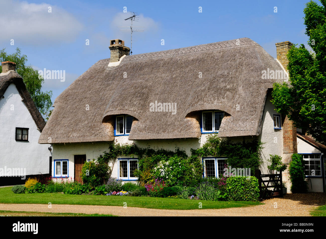 Thatched Cottage at Barrington Cambridgeshire England Uk Stock Photo