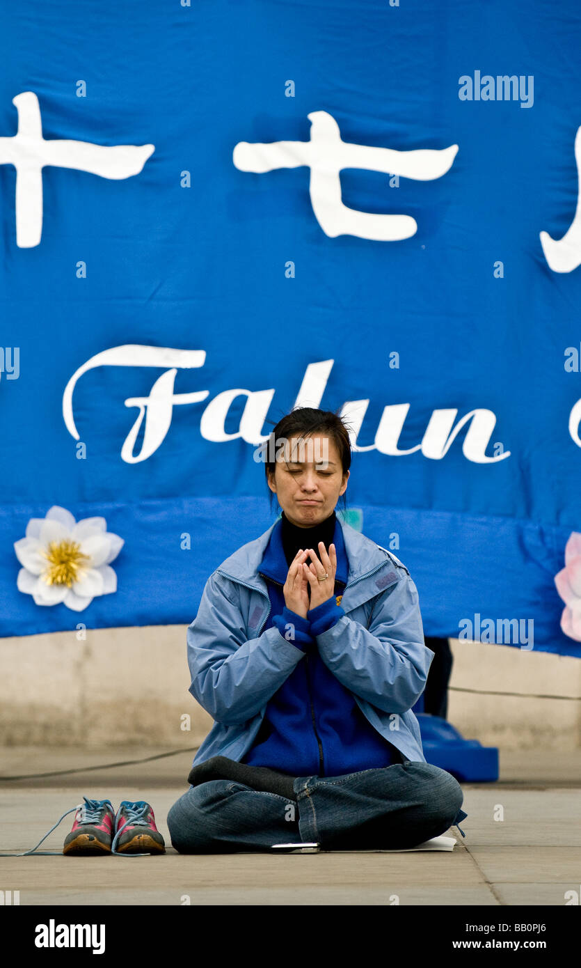 A Falun Gong practitioner.  Photo by Gordon Scammell Stock Photo