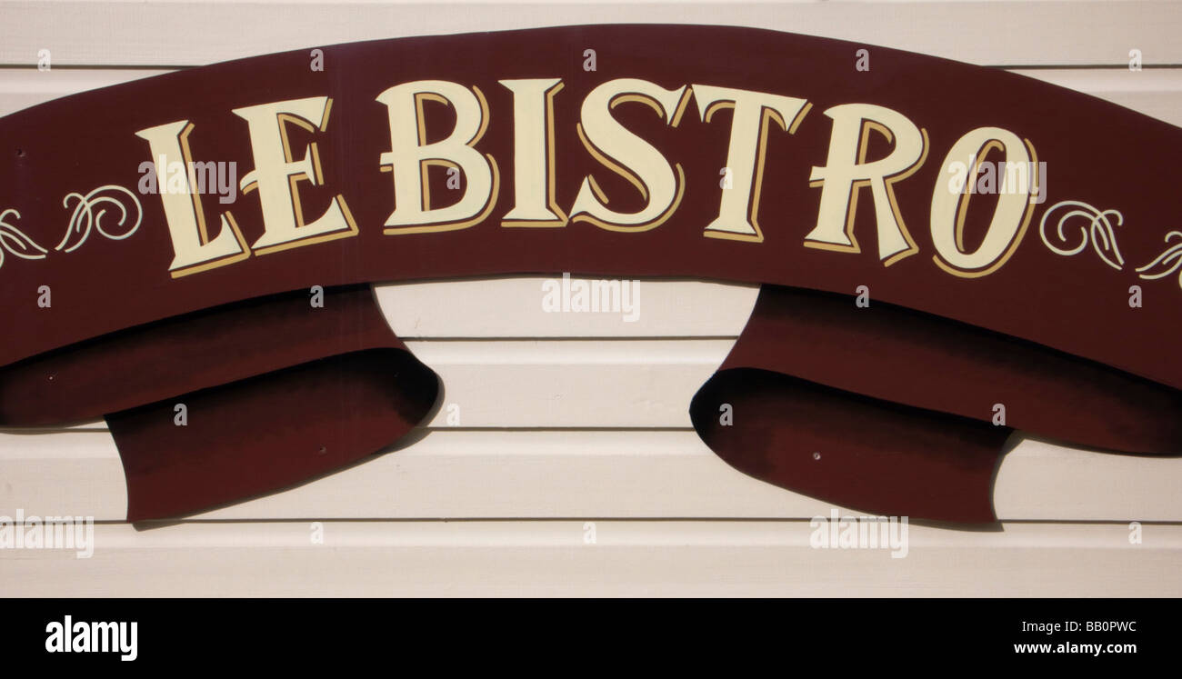 Le Bistro restaurant sign Gustavia St Barts Stock Photo