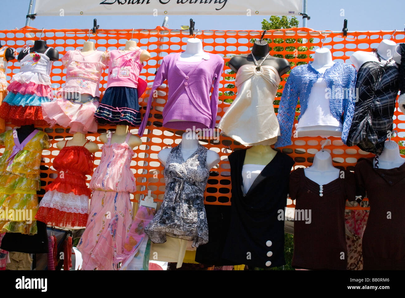 Beautiful Clothing Hmong Asian displayed in an outside boutique. Hmong