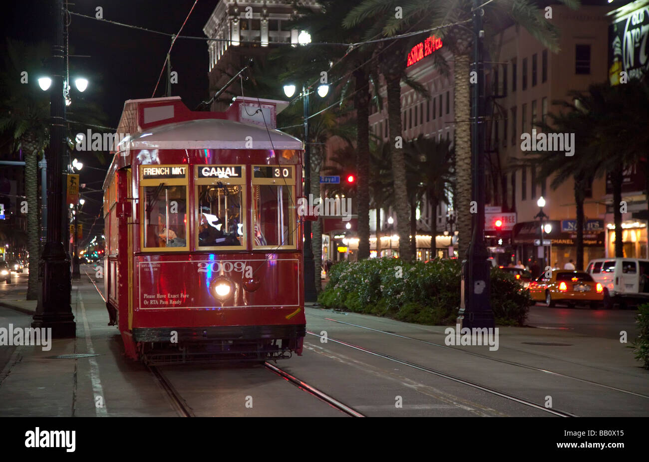 New Orleans Louisiana A street car on Canal Street Stock Photo Alamy