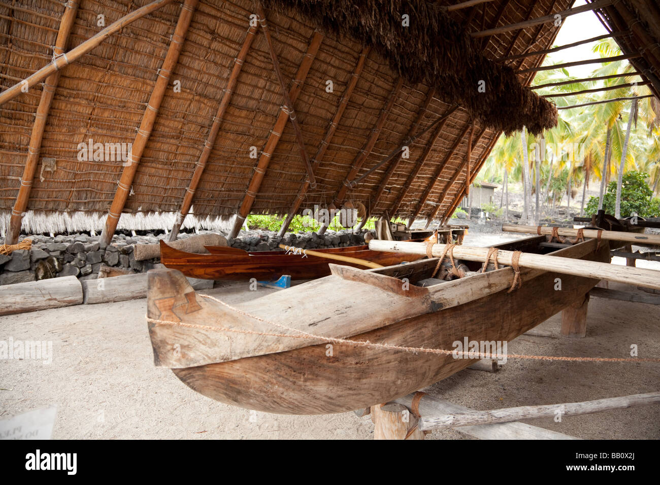 Canoe hut Puuhonua o Honaunau National Historical Park Big Island