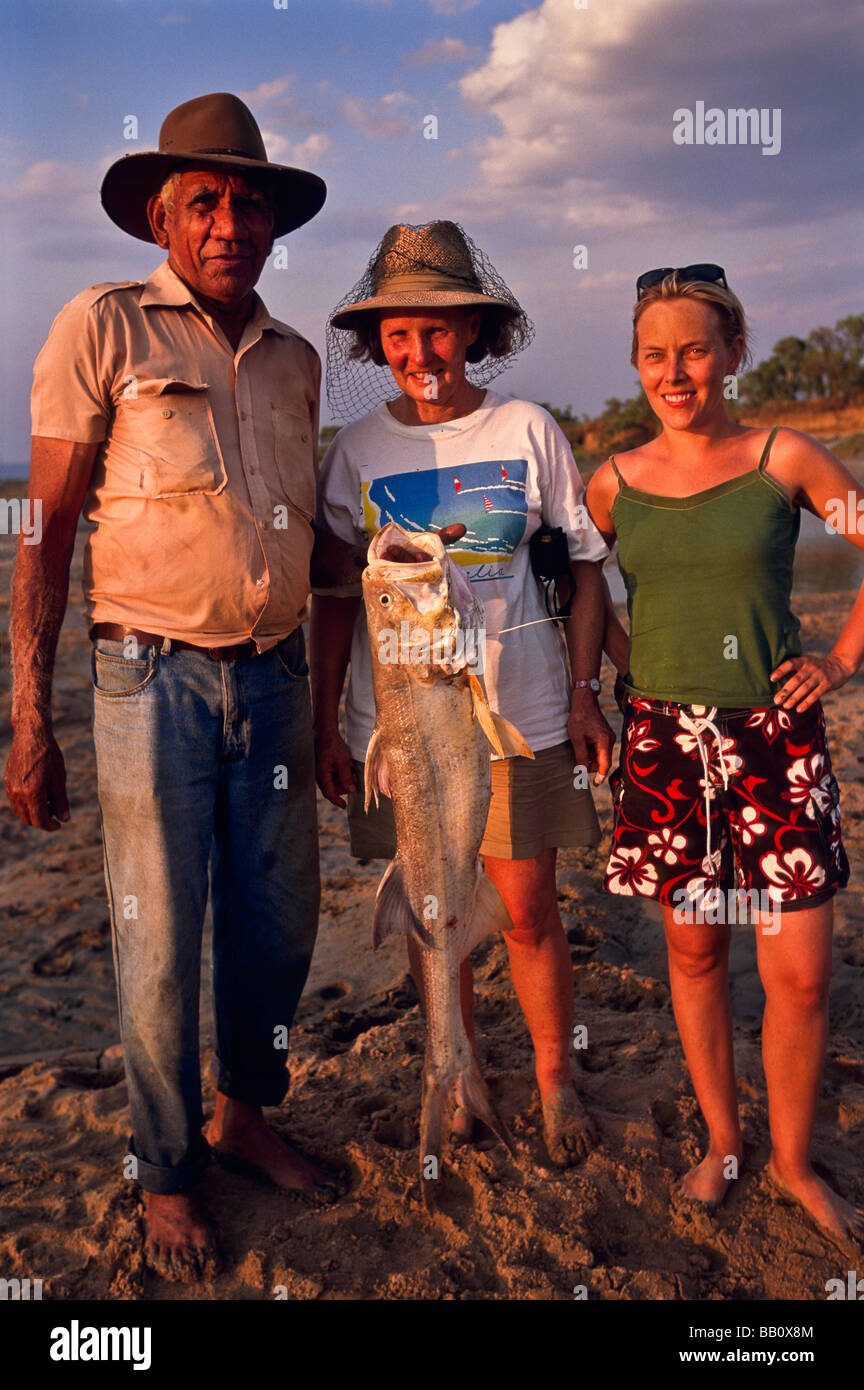 Tourists fishing, Kimberley, Western Australia Stock Photo