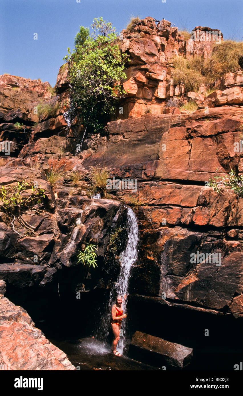 outback shower, Kimberley, Western Australia Stock Photo