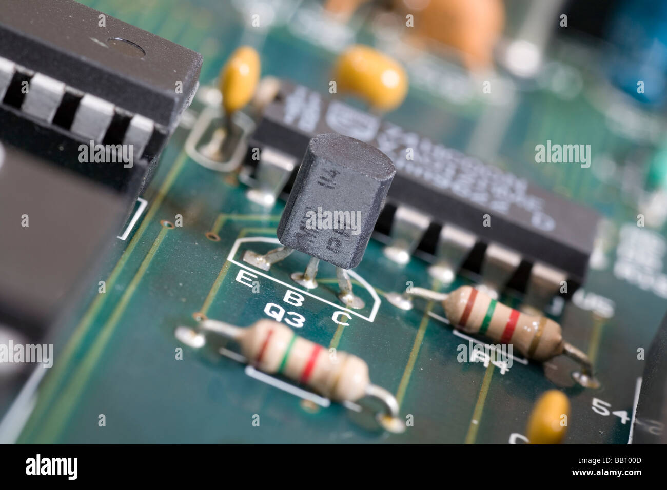 Transistor on an electronic circuit board Stock Photo Transistor on an electronic circuit board Stock Photo