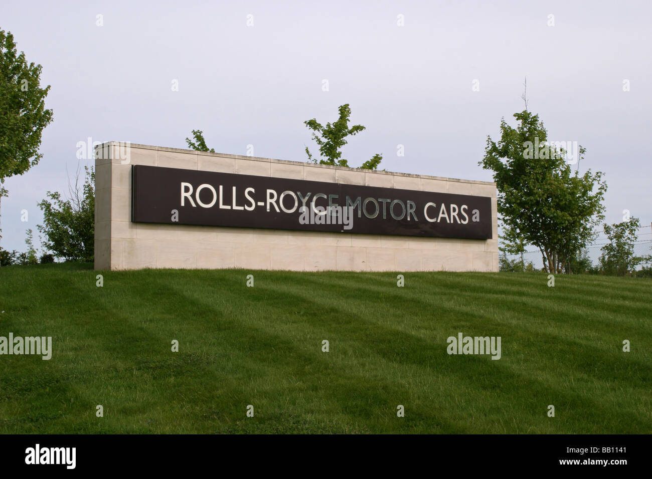 Rolls Royce Company Sign Goodwood West Sussex UK Stock Photo