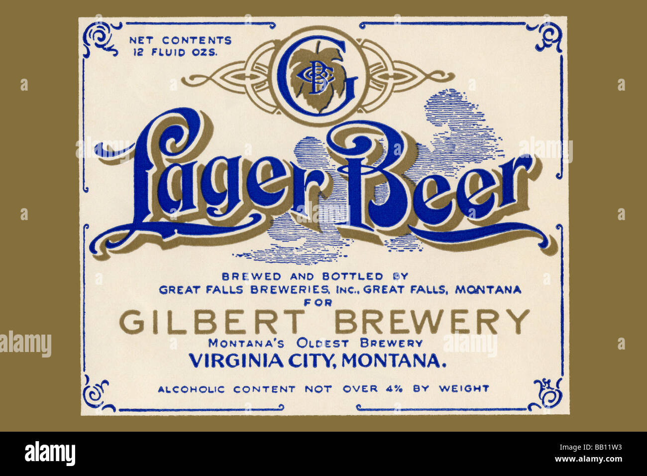 Gilbert Brewery Lager Beer Stock Photo
