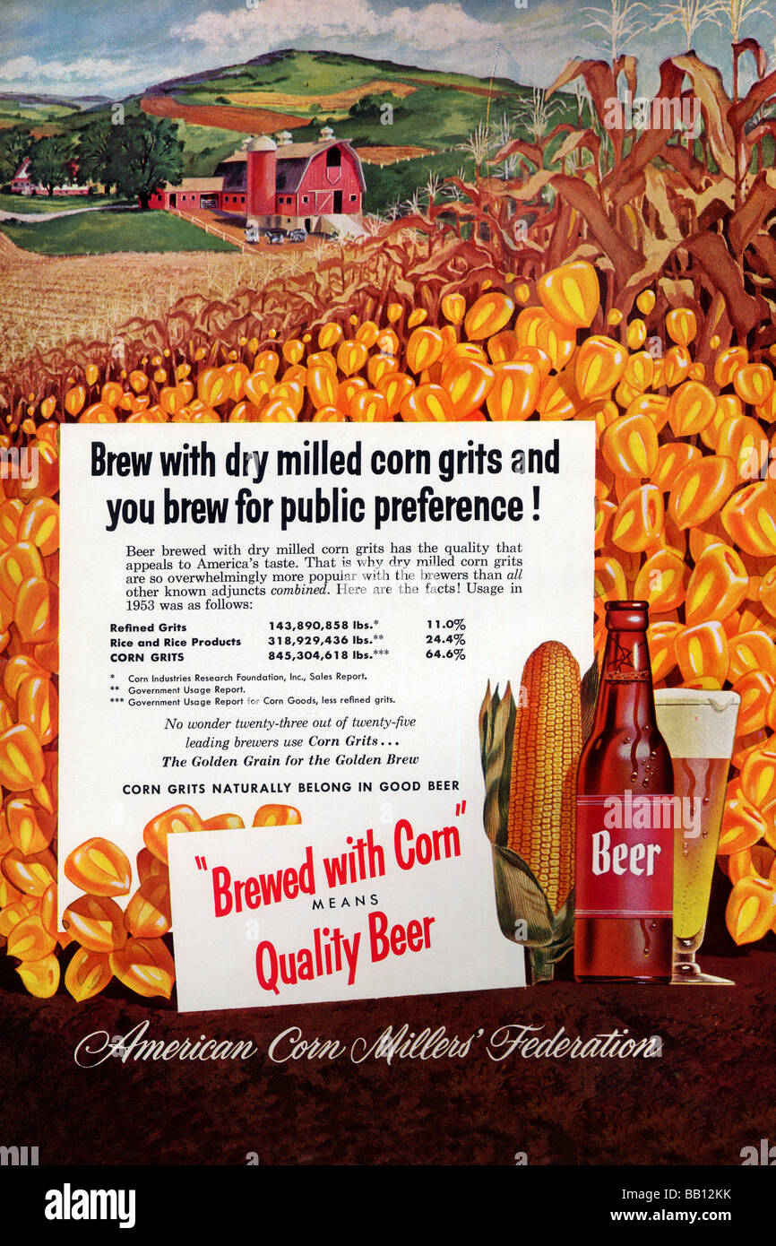Brewed With Corn Means Quality Beer Stock Photo Alamy