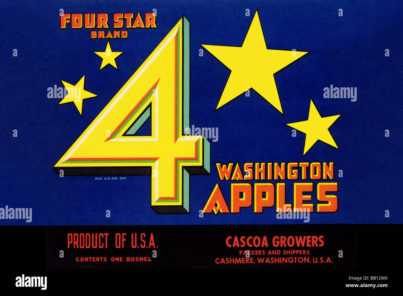 Four Star Brand Washington Apples Stock Photo