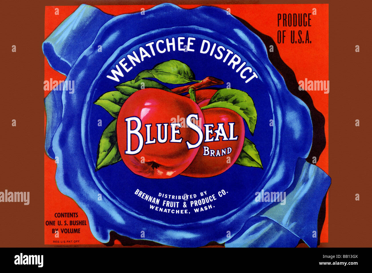 Wenatchee District Blue Seal Brand Apples Stock Photo Alamy
