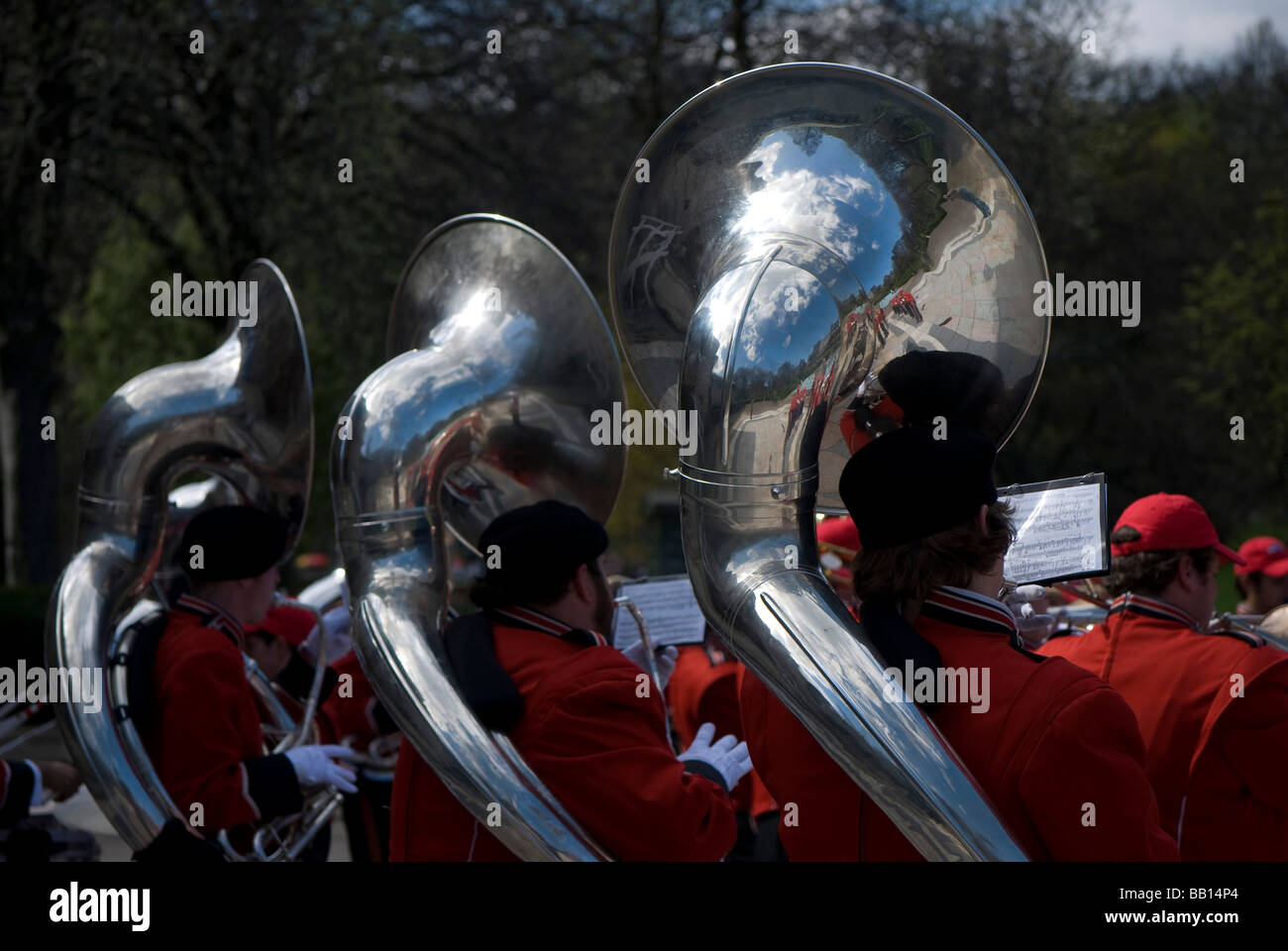 The Pride of Acadiana Marching Band playing in Princes Street Gardens