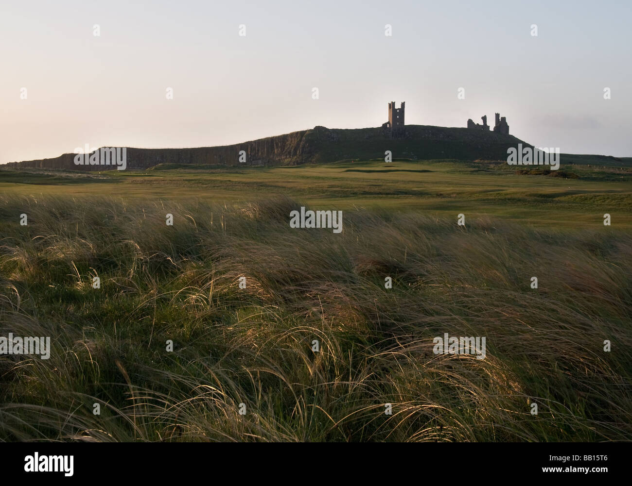 Early morning at Dunstanburgh Castle, Northumberland Stock Photo