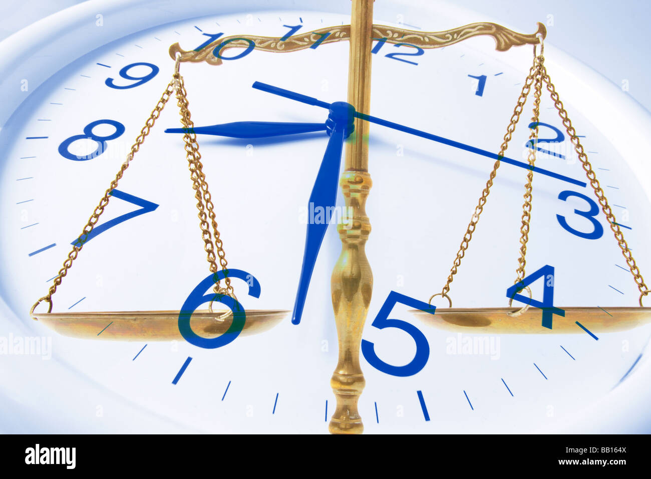 Clock and Brass Scale Stock Photo Alamy