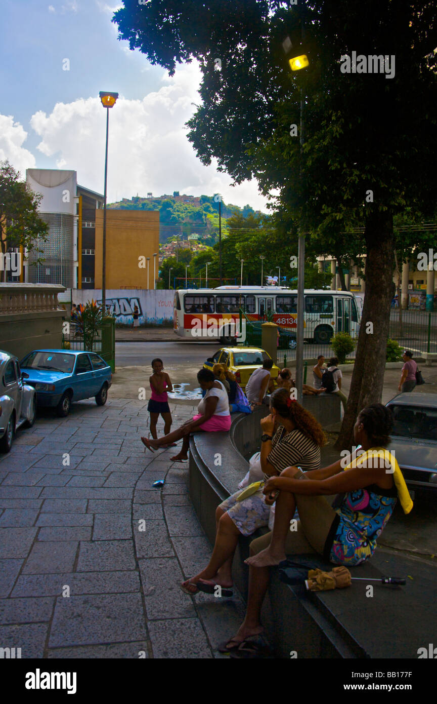 Street in front of Igreja Santana church in the north zone of Rio de Janeiro Brazil Stock Photo