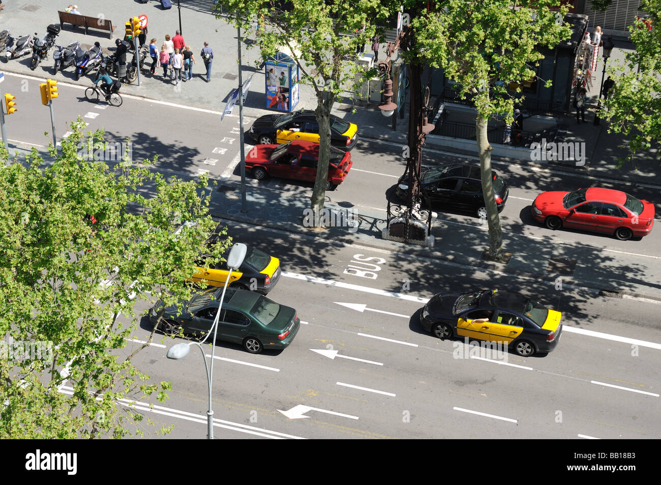 Street scene in the city of Barcelona, Spain Stock Photo