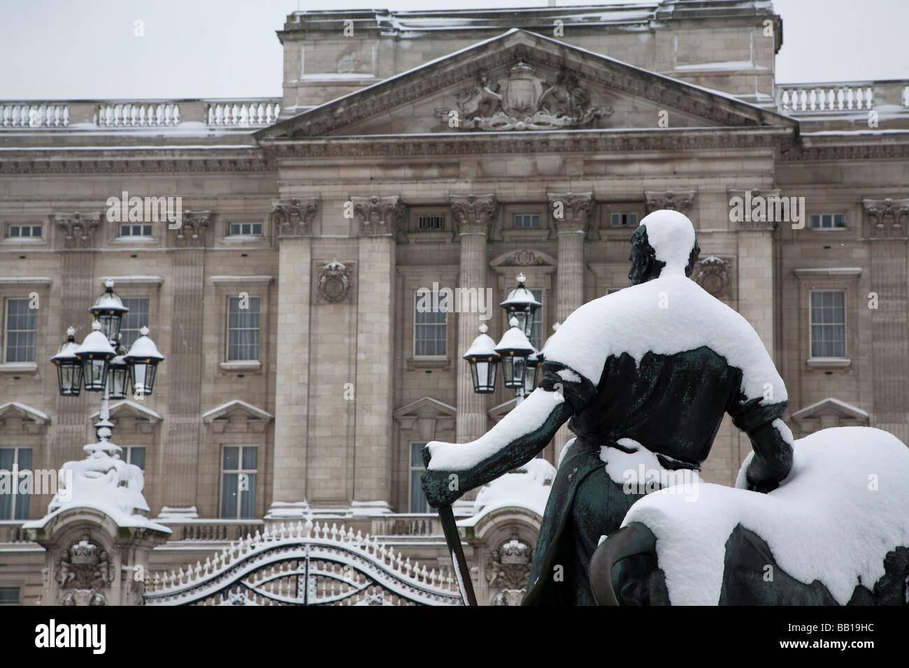 Buckingham Palace in winter, London Stock Photo