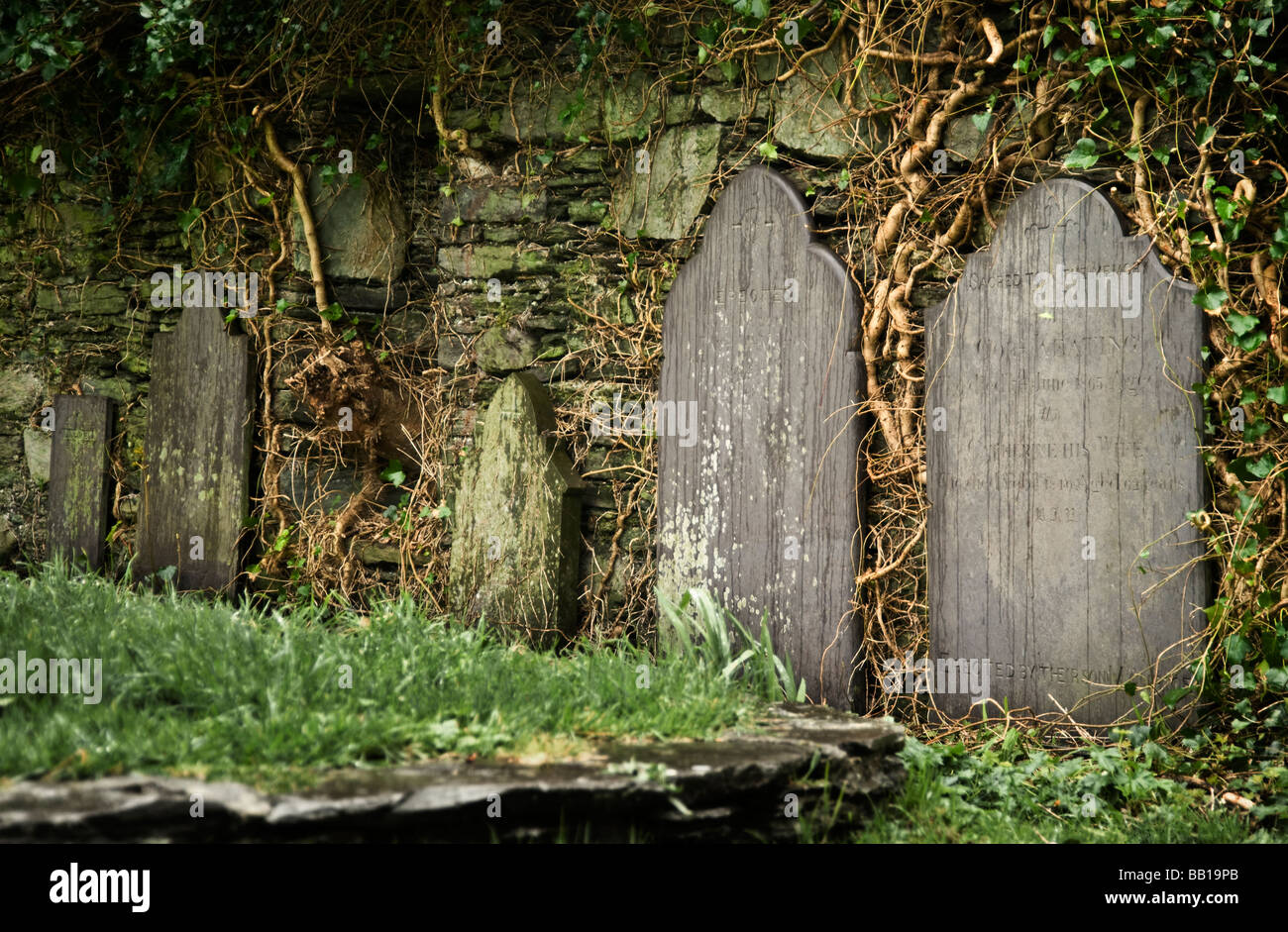 These head stones were put up by family as the originals fell Ireland Stock Photo