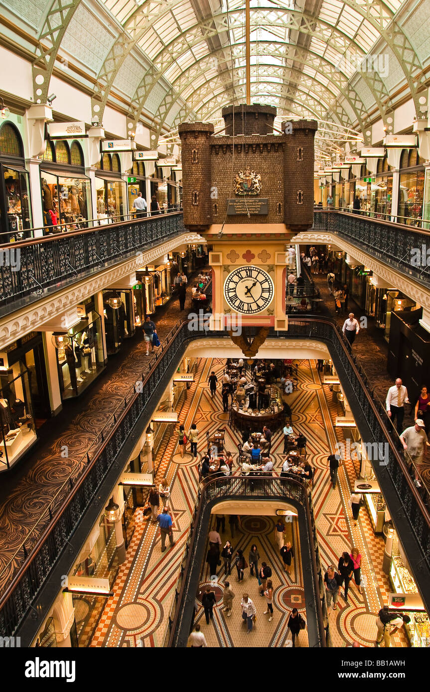 Turret Clock in Queen Victoria Building Sydney Australia Stock Photo