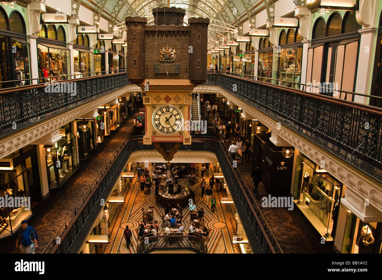 Turret Clock in Queen Victoria Building Sydney Australia Stock Photo