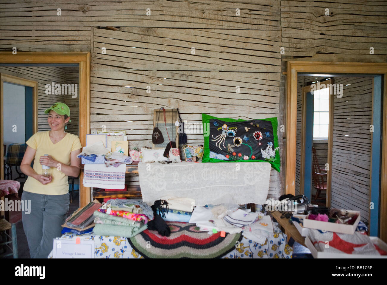 Fabric and quilt fair at Nellis Tavern historic site St Johnsville New