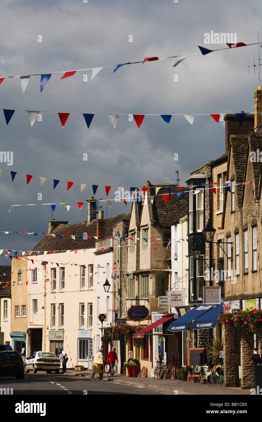 Tetbury Town Centre in the summer, Gloucestershire, UK Stock Photo