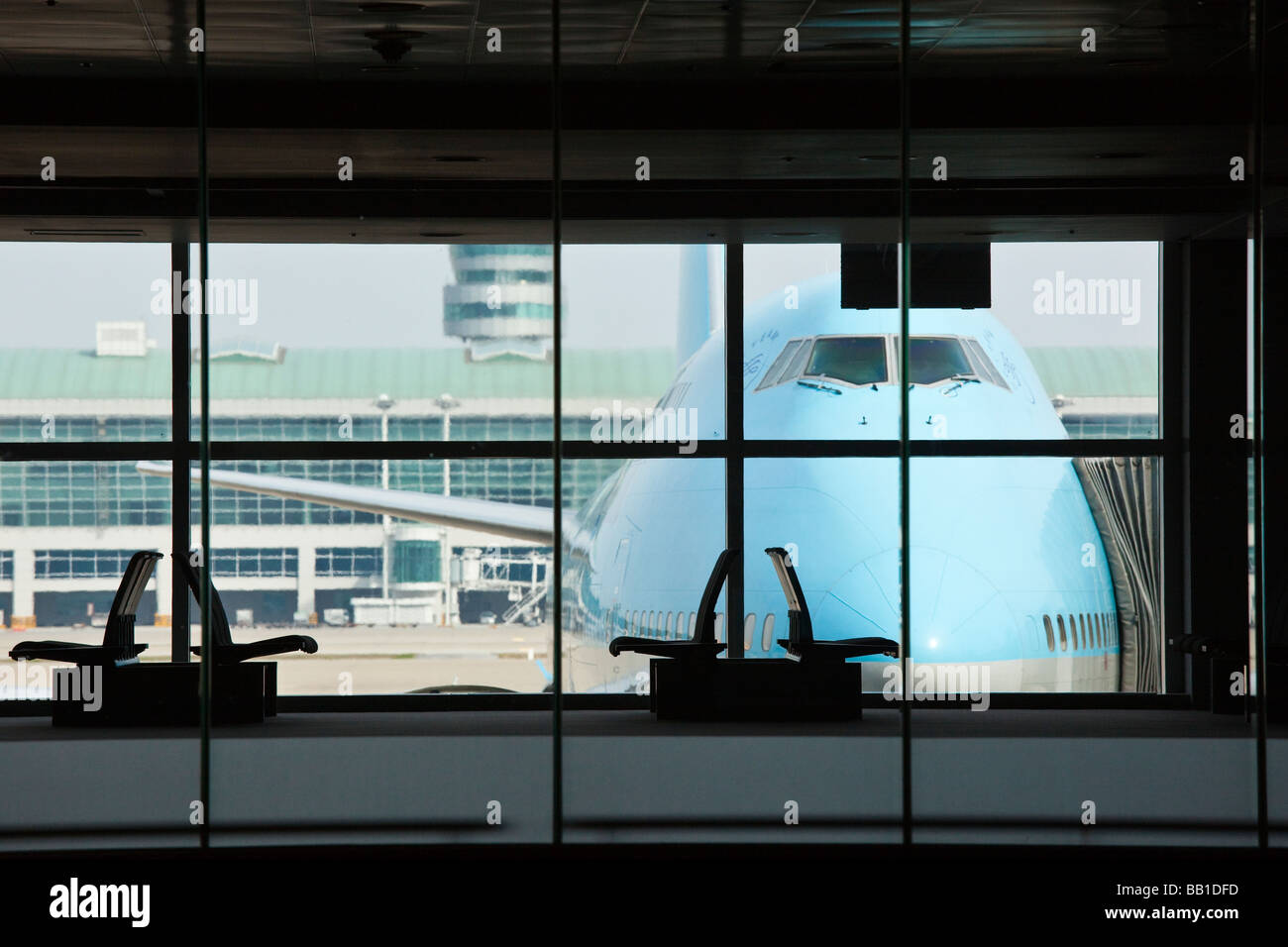 Korean Airlines Plane in ICN Seoul Incheon International Airport Stock Photo