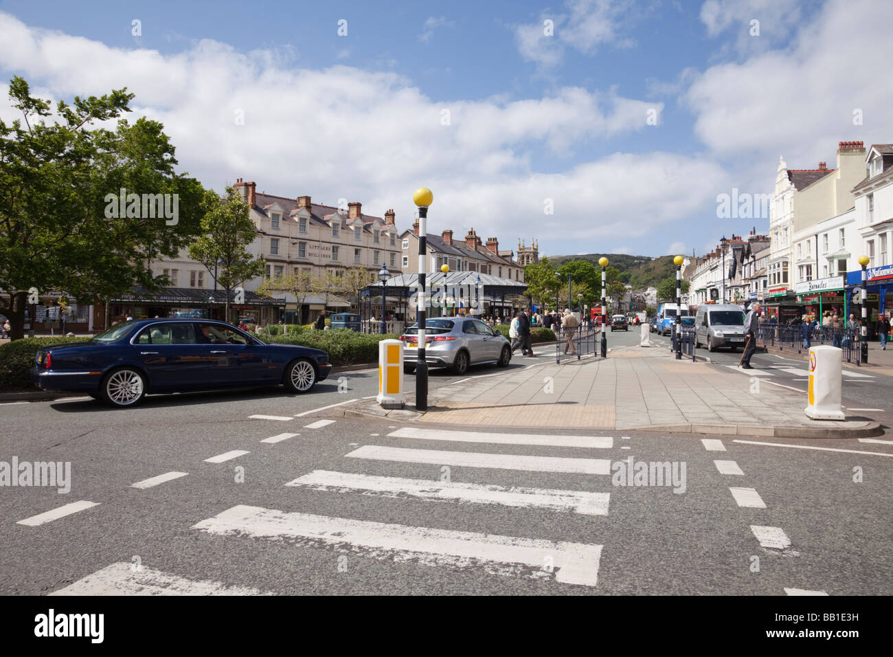 Mostyn Street Llandudno Conwy North Wales UK Pedestrian crossing and