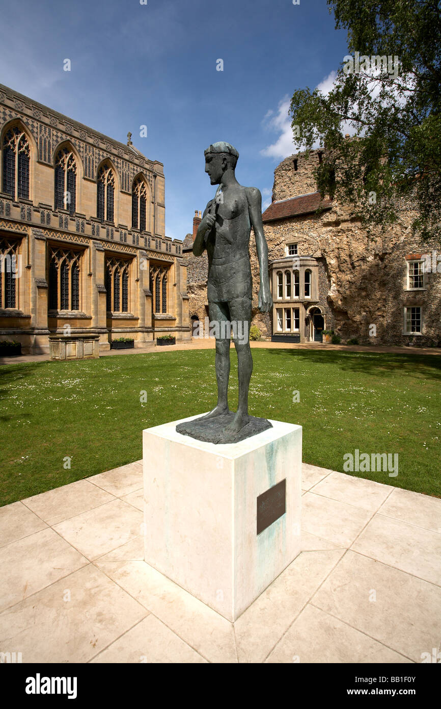 UK Bury St Edmunds Suffolk Statue of St Edmund by Dame Elizabeth Frink