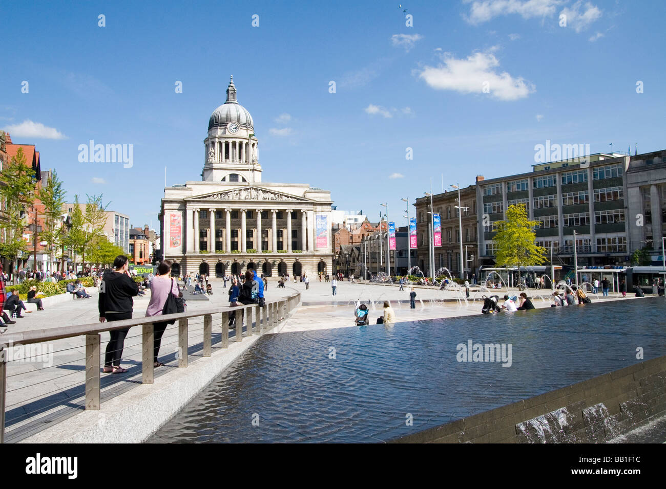 Nottingham Market Square on a nice sunny afternoon. Stock Photo