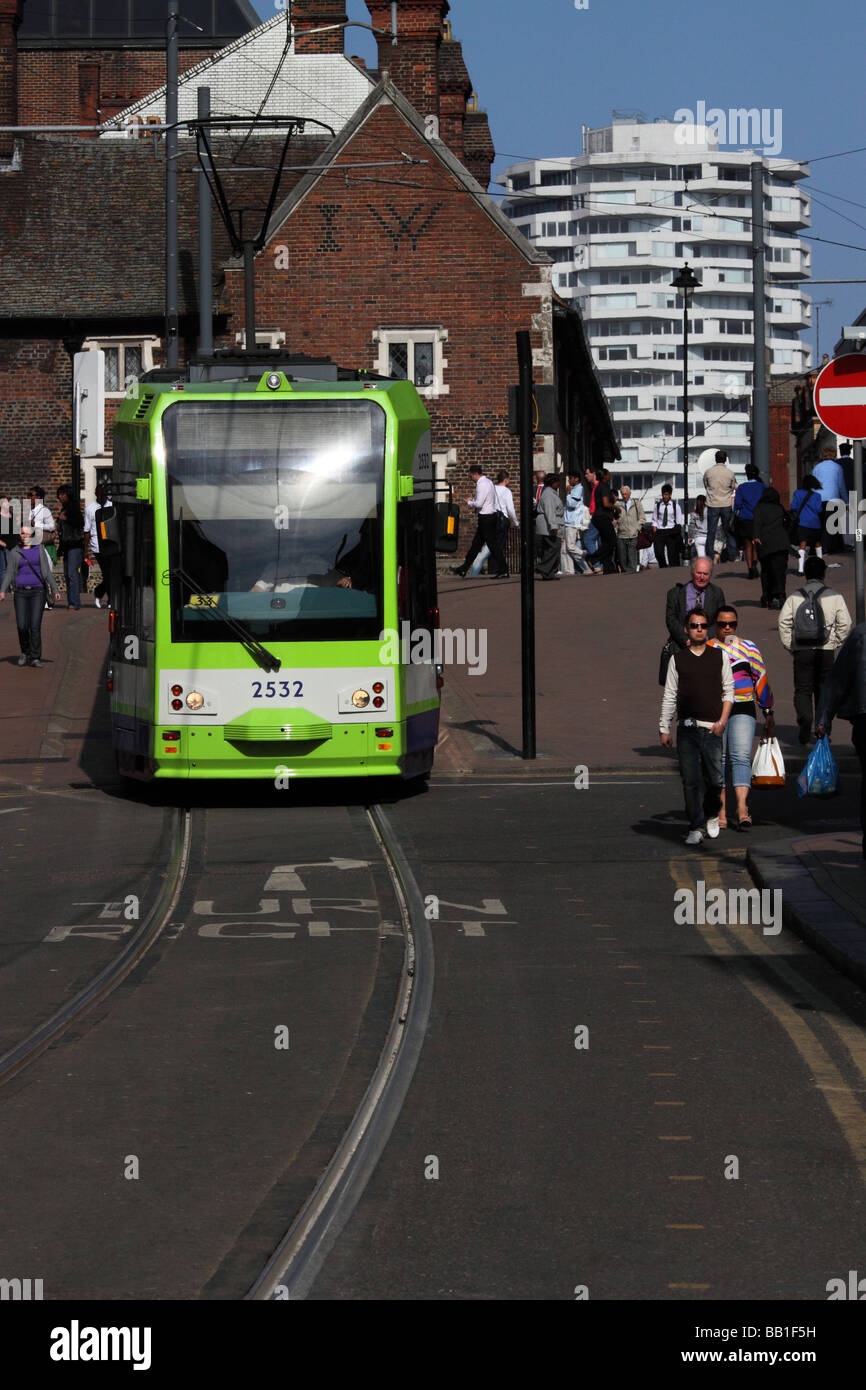 Tram Crown Hill Croydon Stock Photo