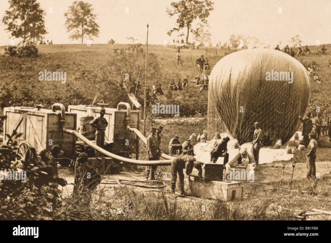 Civil War Observation Ballons Stock Photo