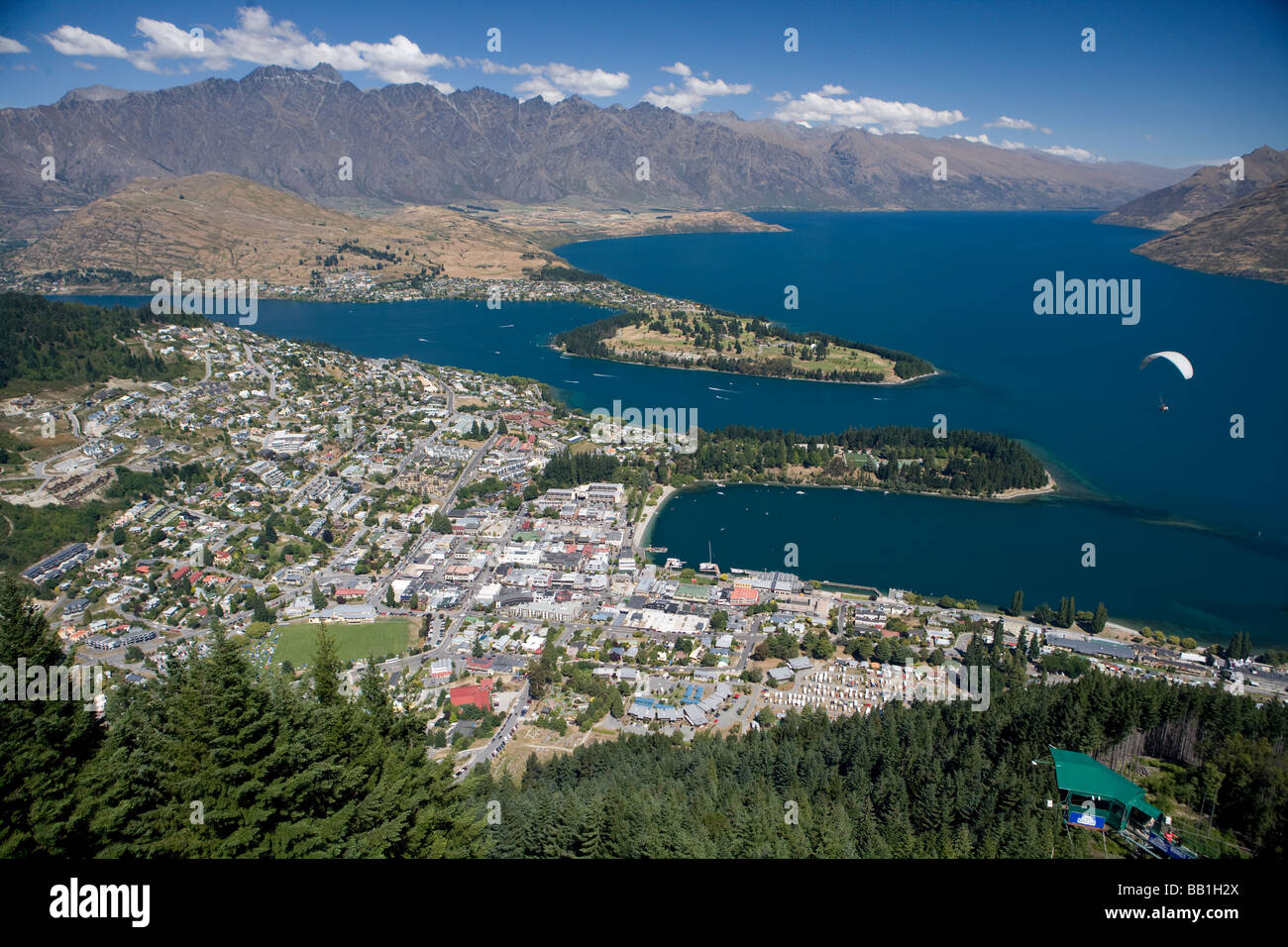 Aerial view of Queenstown South Island New Zealand Stock Photo - Alamy