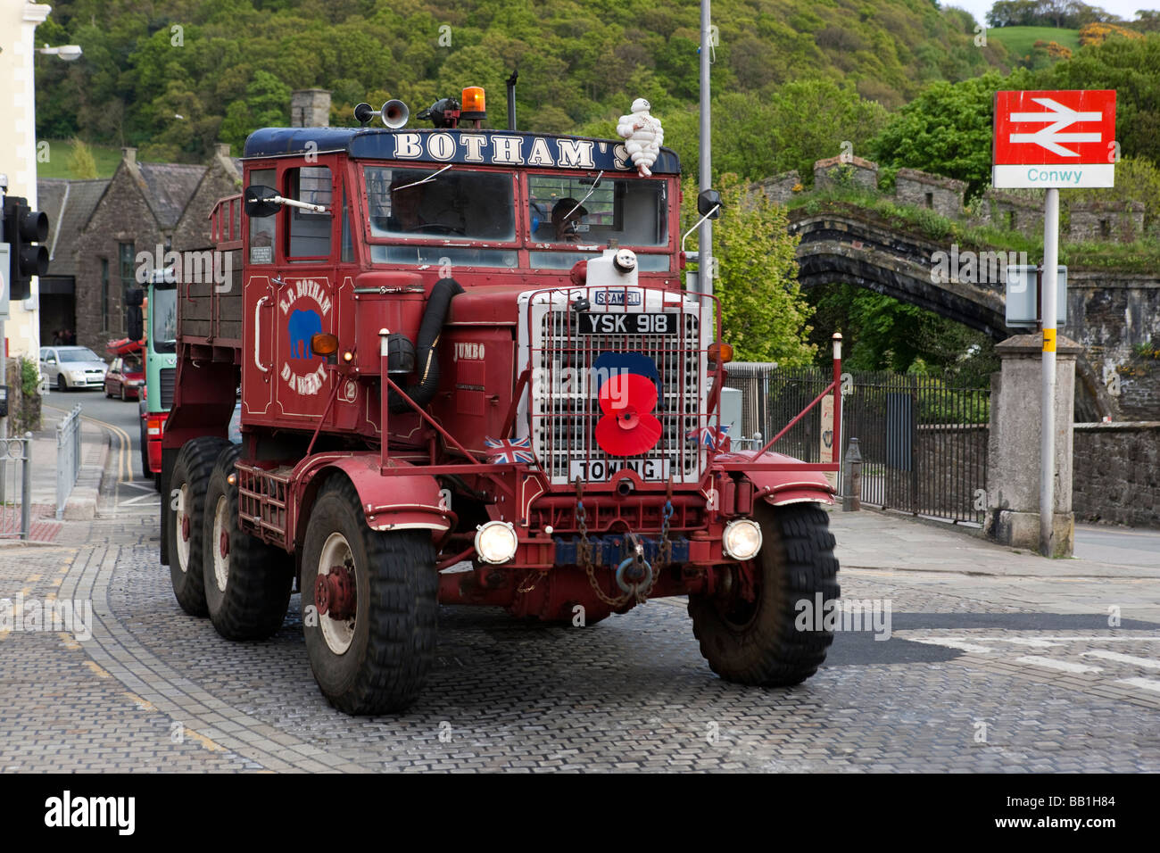 Old cars in Conwy. North Wales. Europe Stock Photo