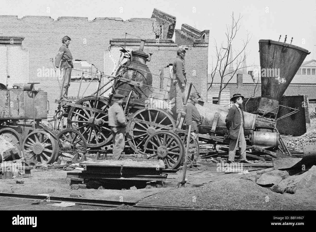 Civil War Train Wreck Stock Photo