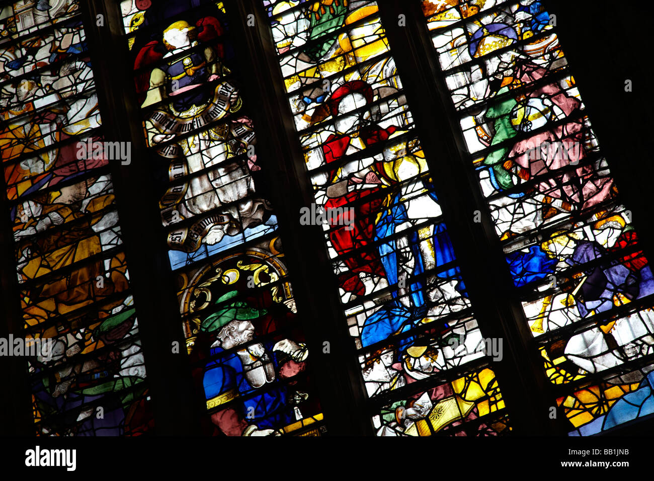 stained glass windows, Cambridge Cathedral Stock Photo Alamy
