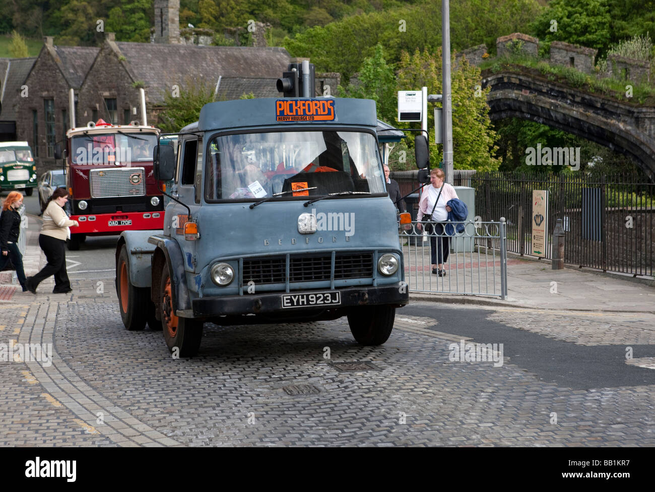 Bedford. Old cars in Conwy. North Wales. Europe Stock Photo