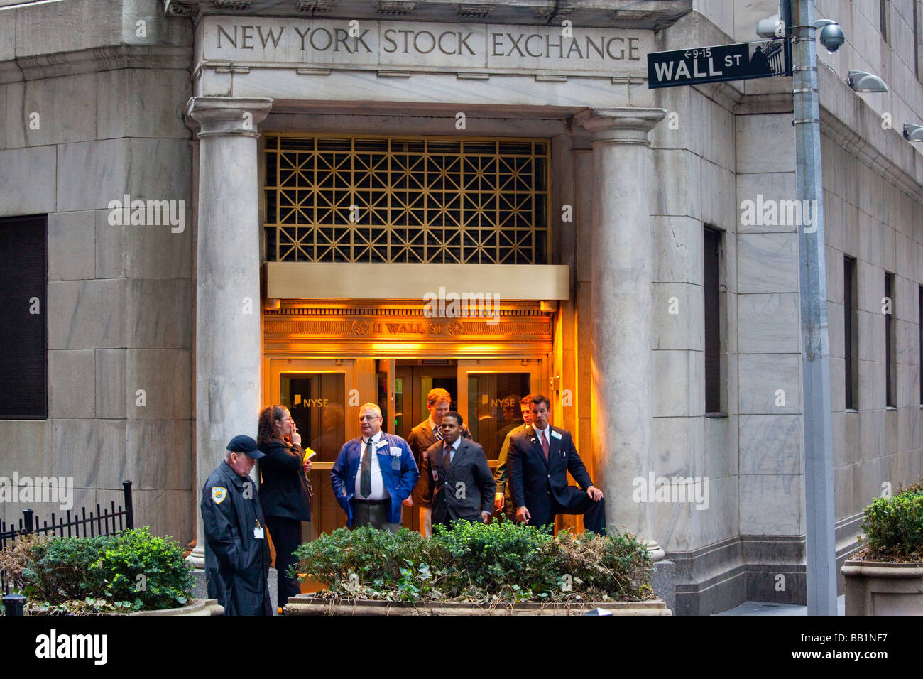 New York Stock Exchange and Wall Street Sign in Manhattan Stock Photo ...