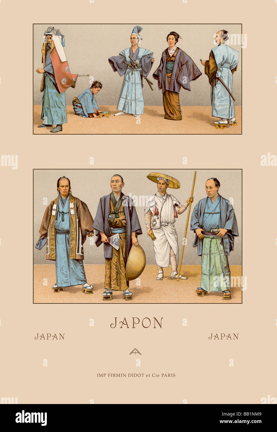 Traditional Dress of Diverse Japanese Castes Stock Photo Alamy