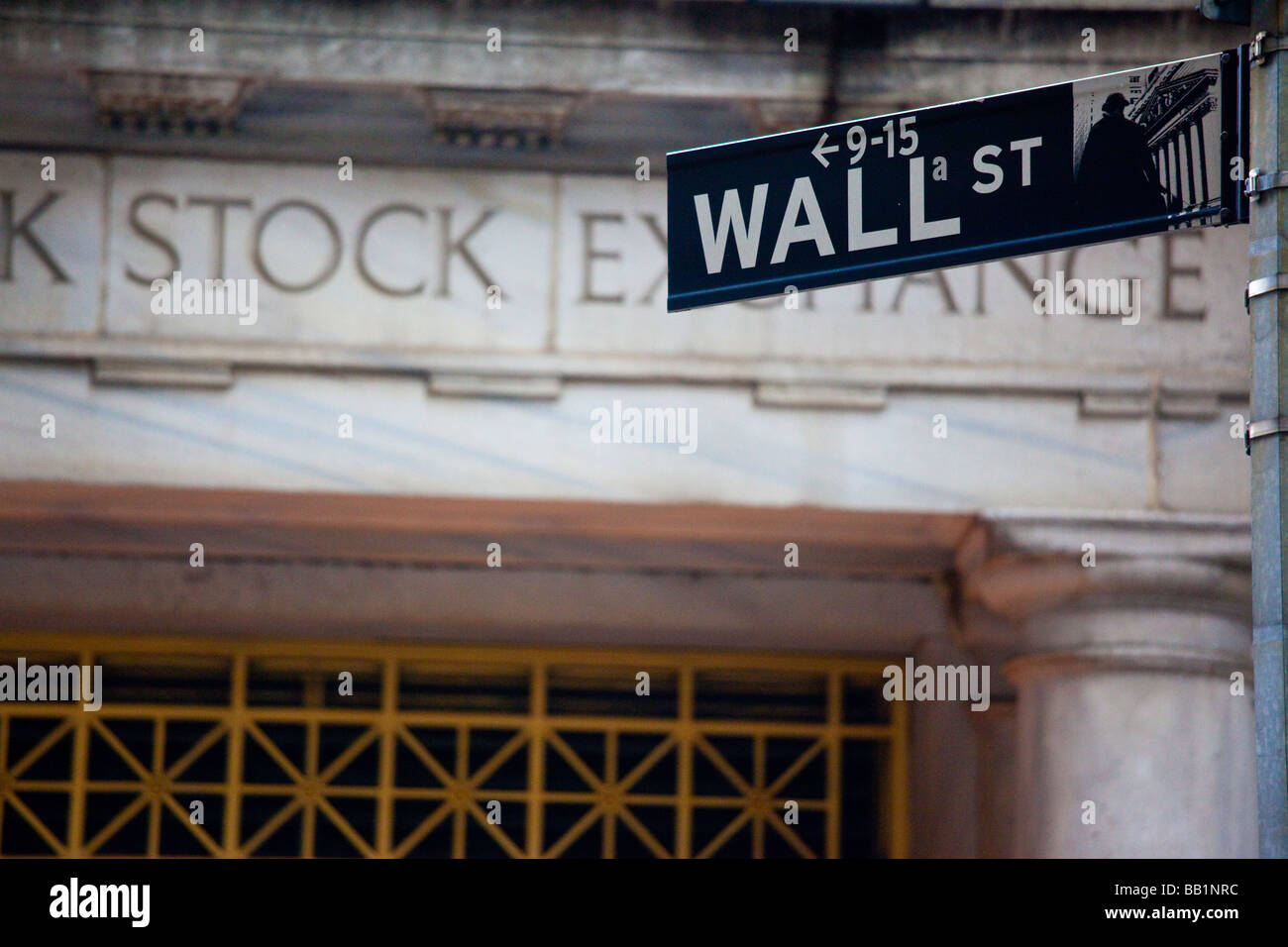 New York Stock Exchange and Wall Street Sign in Manhattan Stock Photo ...