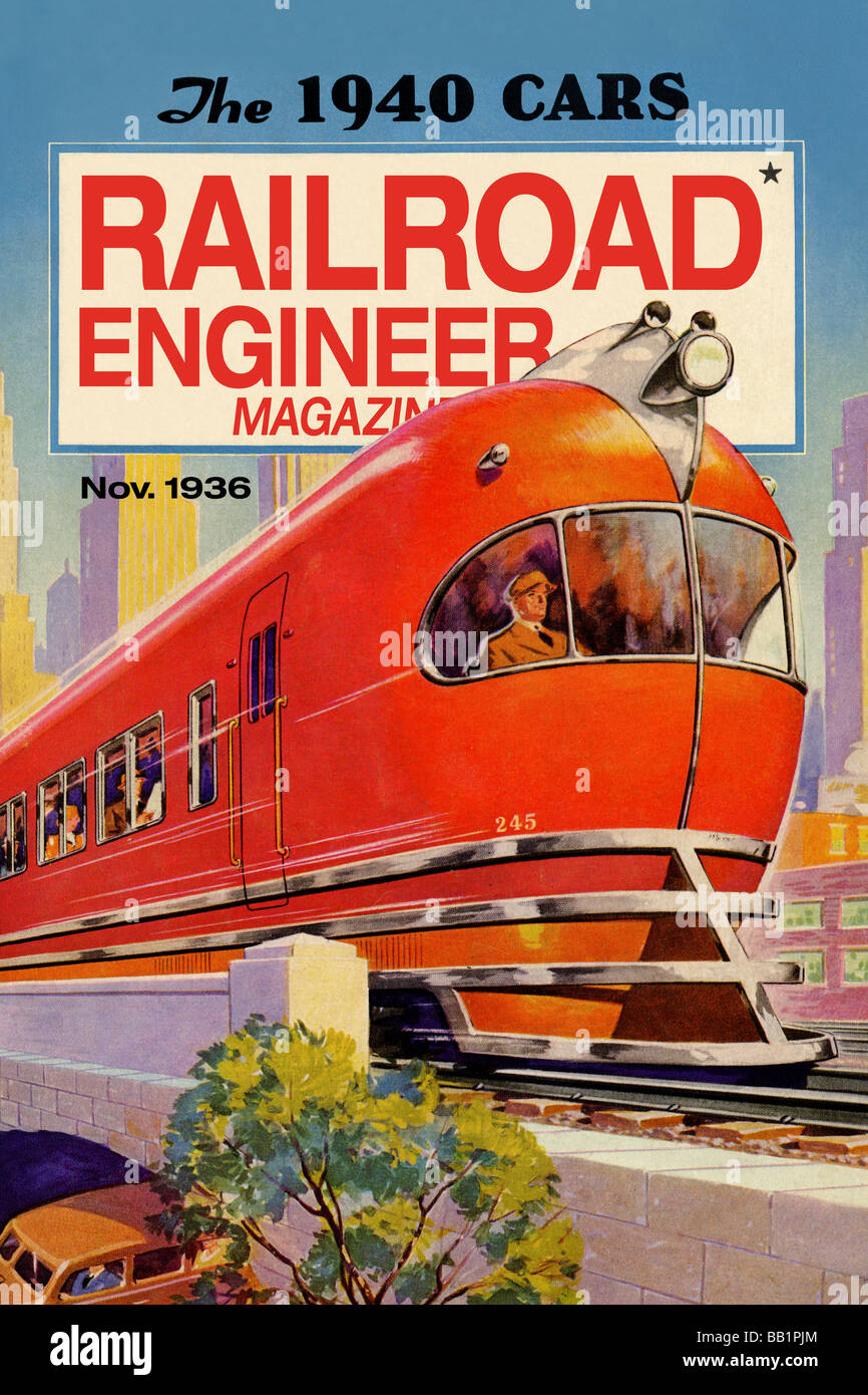 Railroad Engineer Magazine: The 1940 Cars Stock Photo