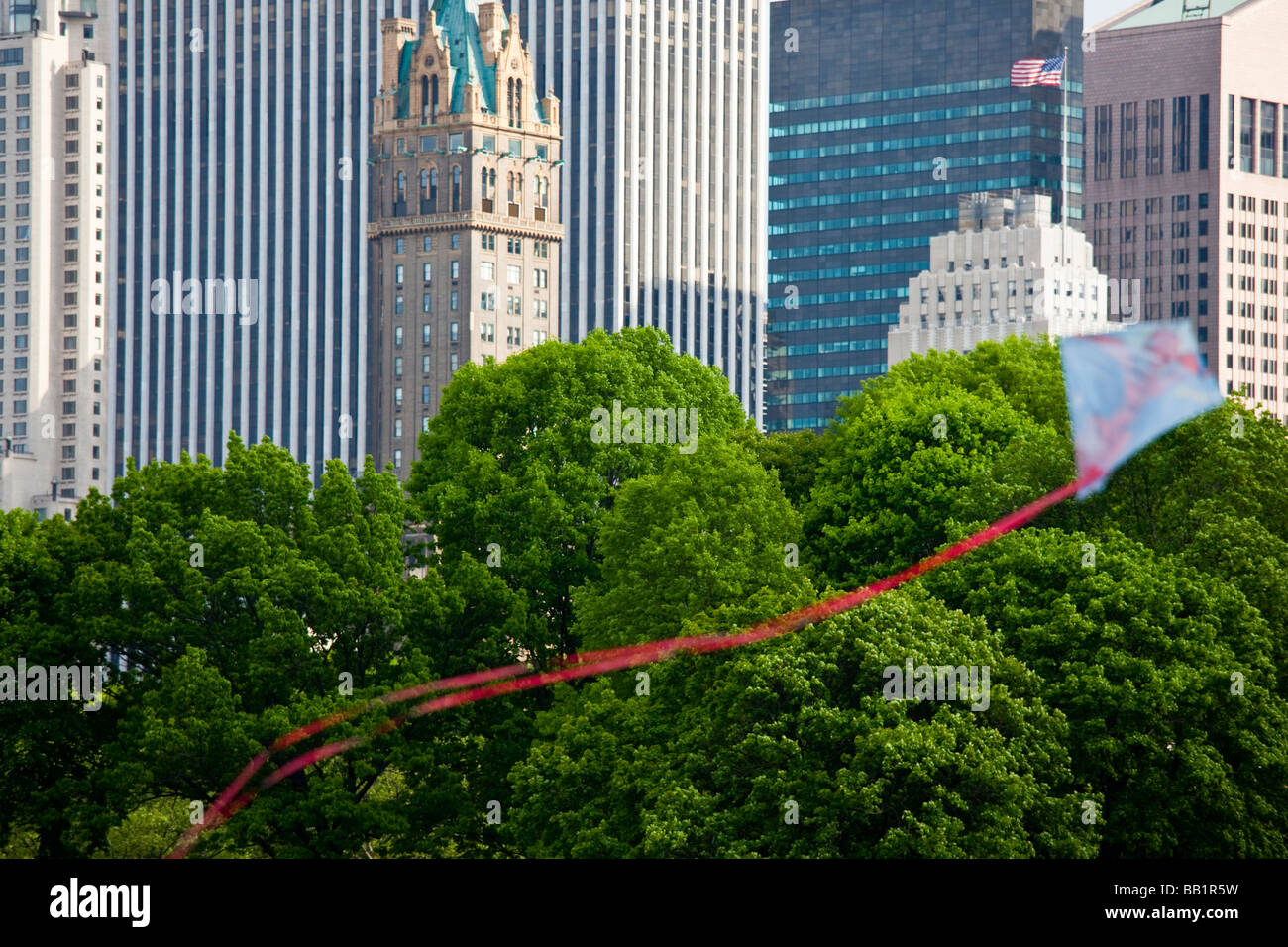 Kite Flying in the Sheep Meadow in Central Park in Manhattan New York