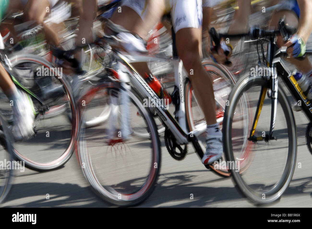 professional bike riders in road street race in city town Stock Photo ...