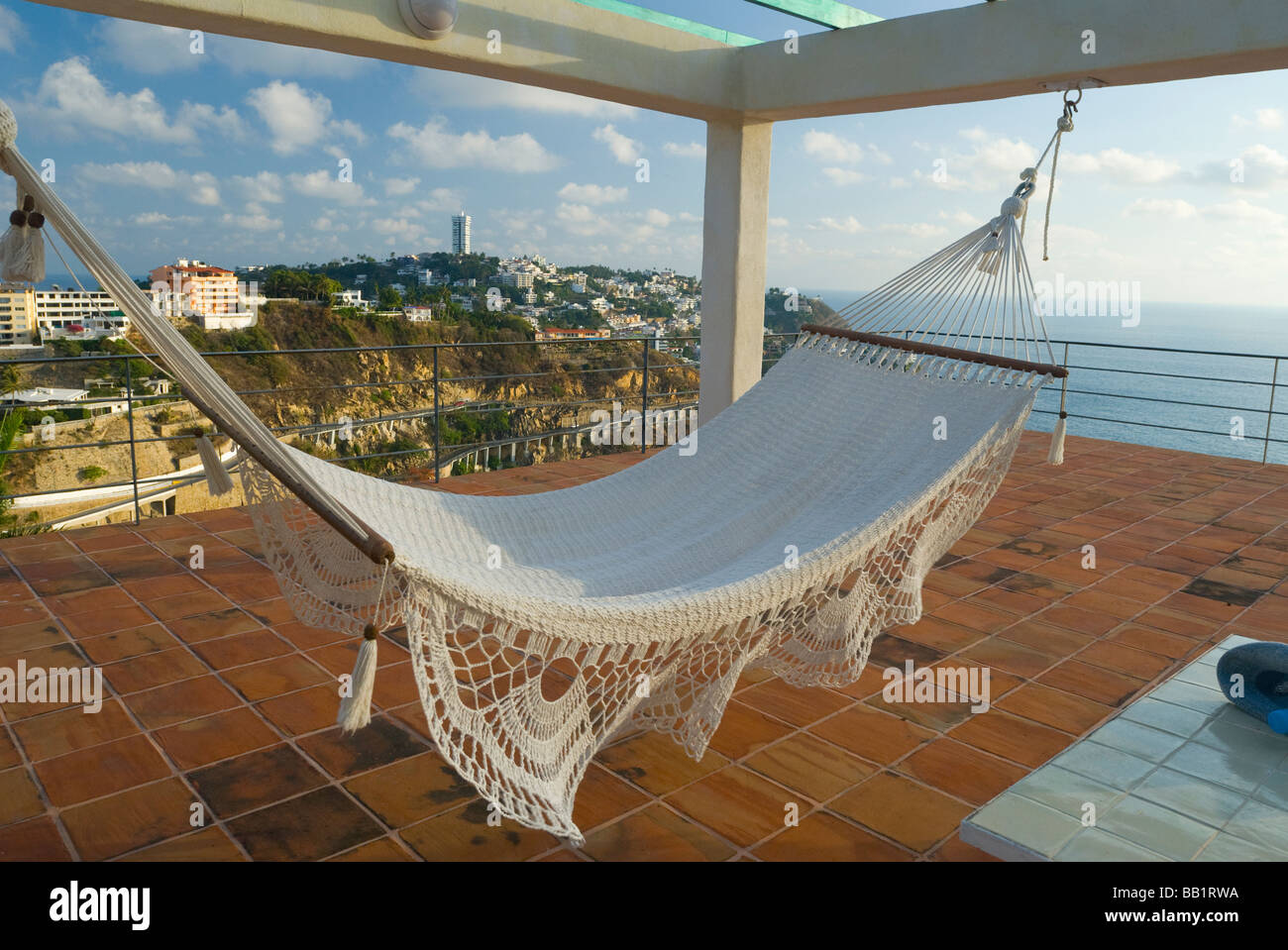 Hammock on rooftop in Acapulco Mexico Stock Photo