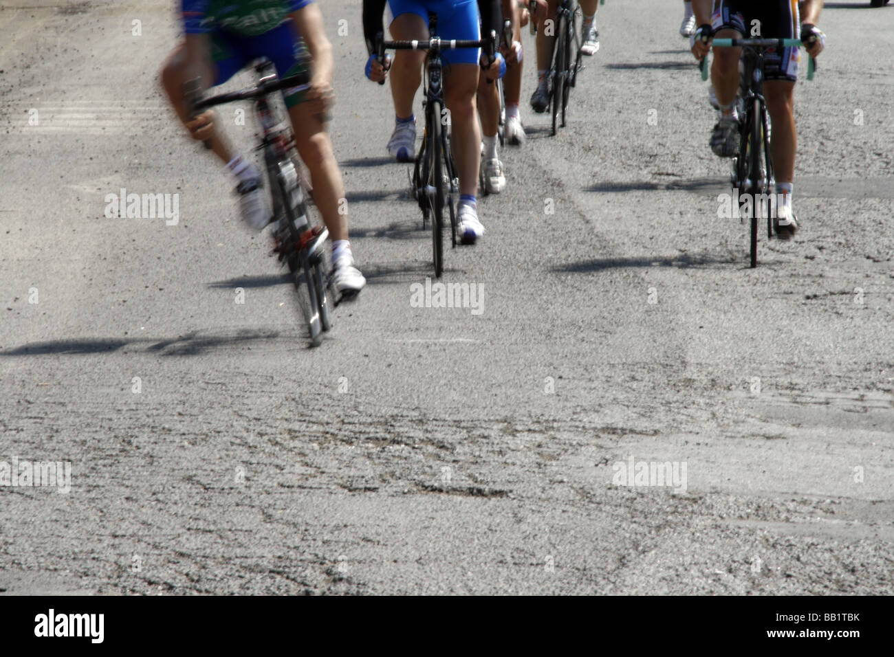 professional bike riders in road street race in city town Stock Photo ...