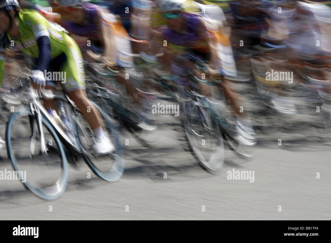 professional bike riders in road street race in city town Stock Photo ...