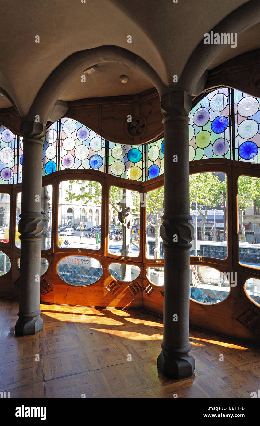Interior of Antoni Gaudis Casa Batllo, Barcelona Spain Stock Photo